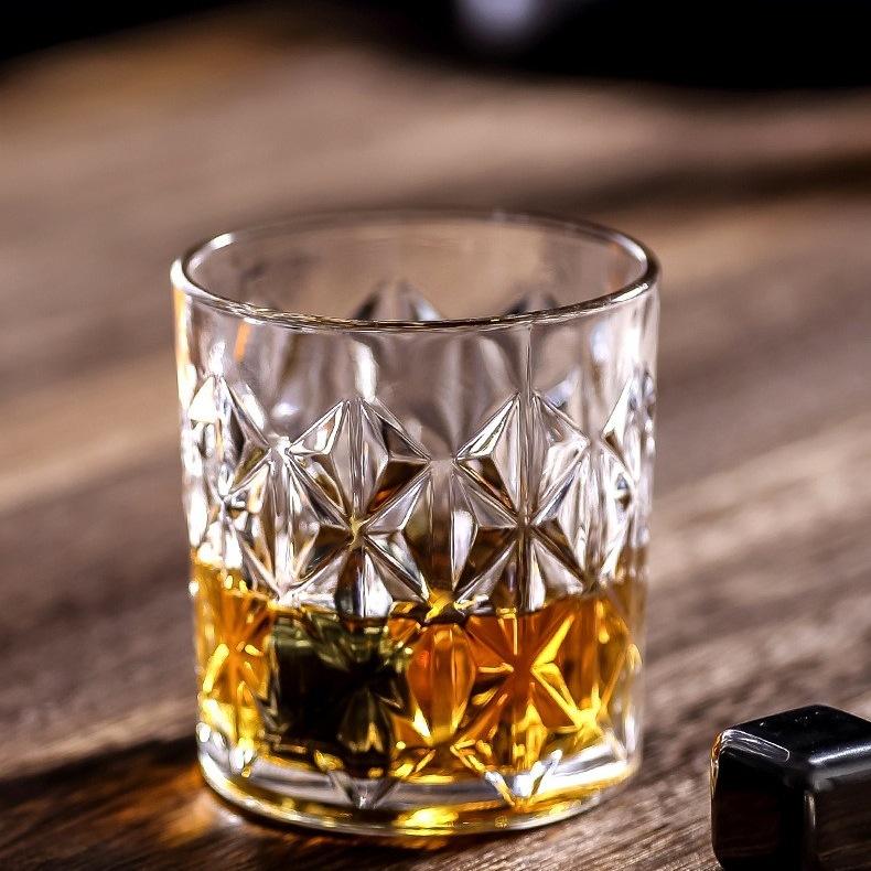 Premium Diamond Cut Clear Whisky Glass Tumbler 300 ML