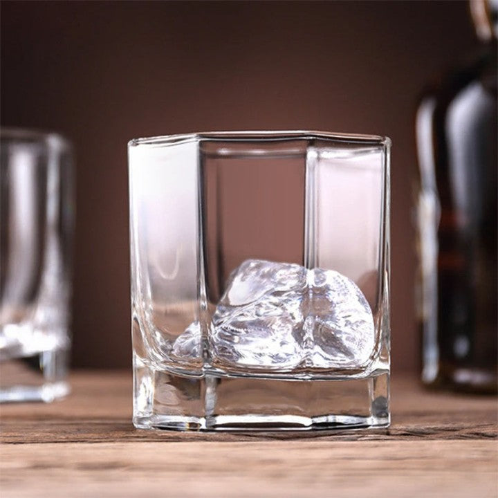 Premium Hexa Cut Whisky Glasses – 180 ml (6-Piece Set)