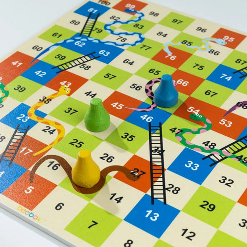2 IN 1 WOODEN LUDO & SNAKE AND LADDER GAME FOR KIDS TOYS
