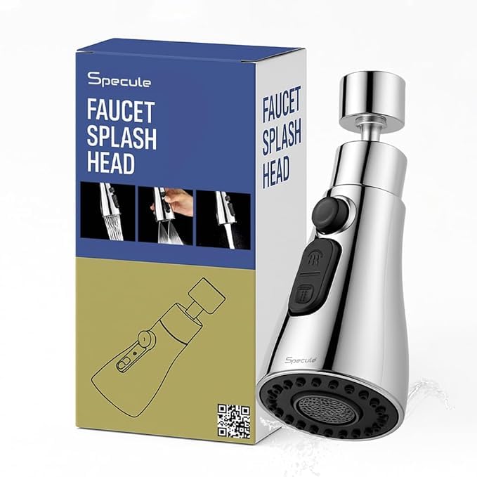 360° Faucet Splash Head – 3 Spray Modes, Universal Fit, No Tools Needed