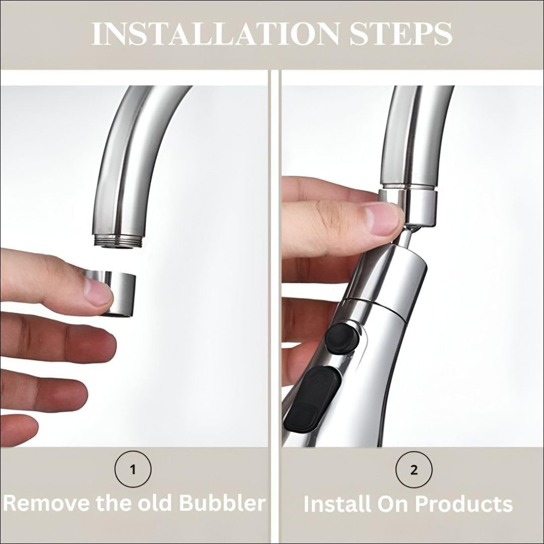 360° Faucet Splash Head – 3 Spray Modes, Universal Fit, No Tools Needed