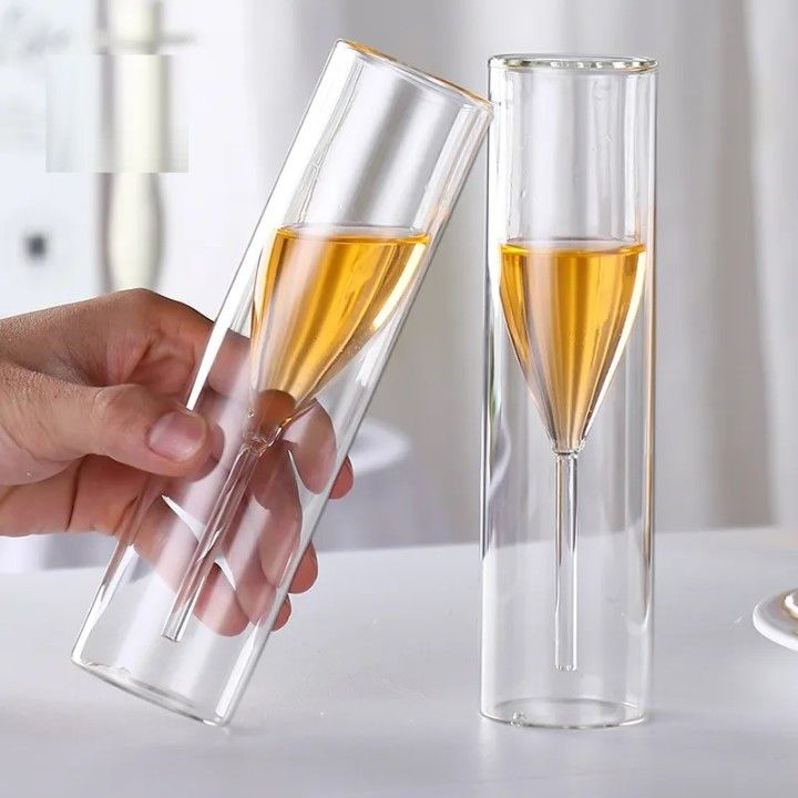Premium Double Wall Champagne Glass – 150 ml (Single Piece)