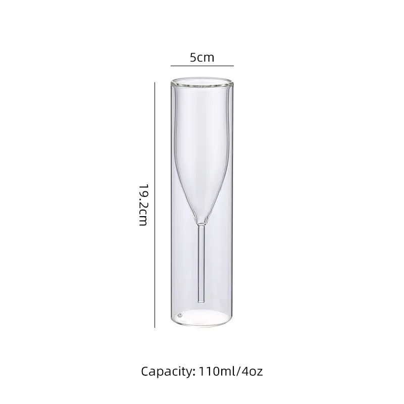 Premium Double Wall Champagne Glass – 150 ml (Single Piece)