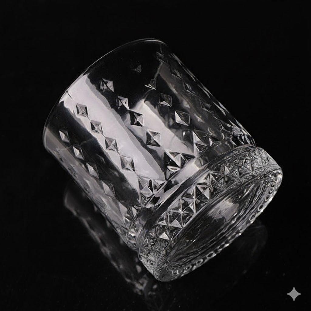 Premium Diamond Pattern Clear Whisky Glass Tumbler 200 ML
