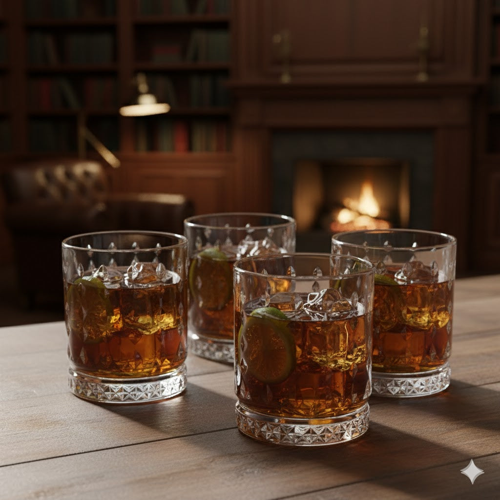 Premium Diamond Pattern Clear Whisky Glass Tumbler 200 ML