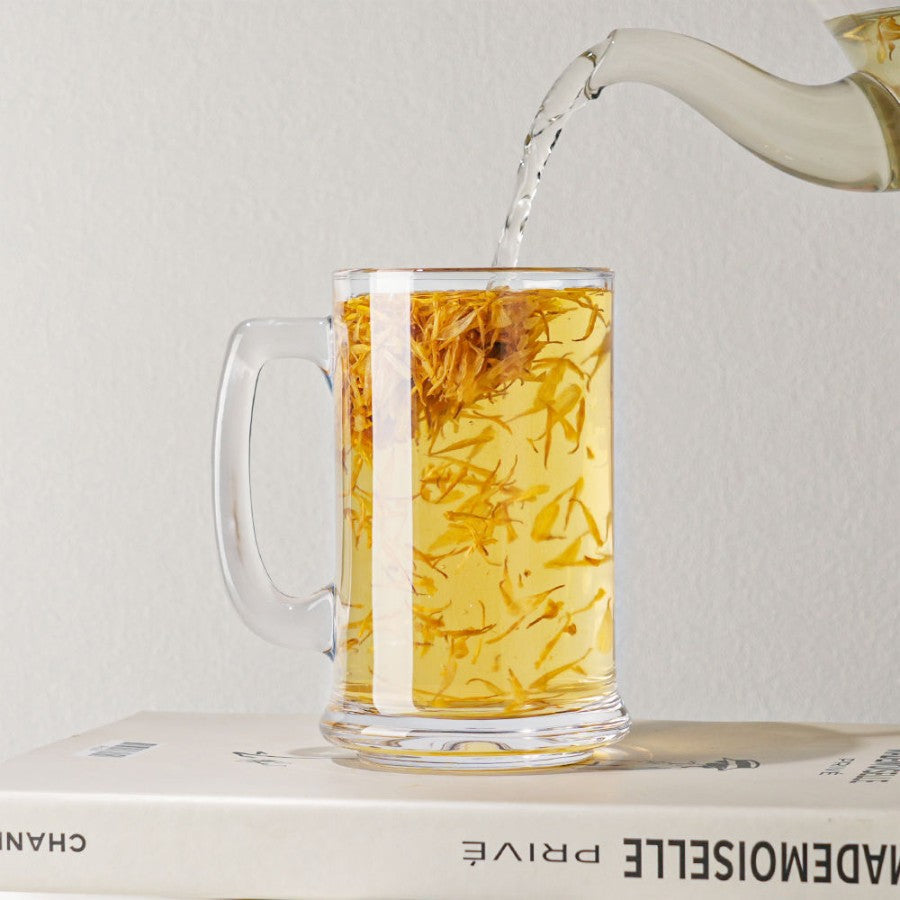 Classic Clear Glass Beer Mug – 430 ml Handle Mug (2-Piece Set)