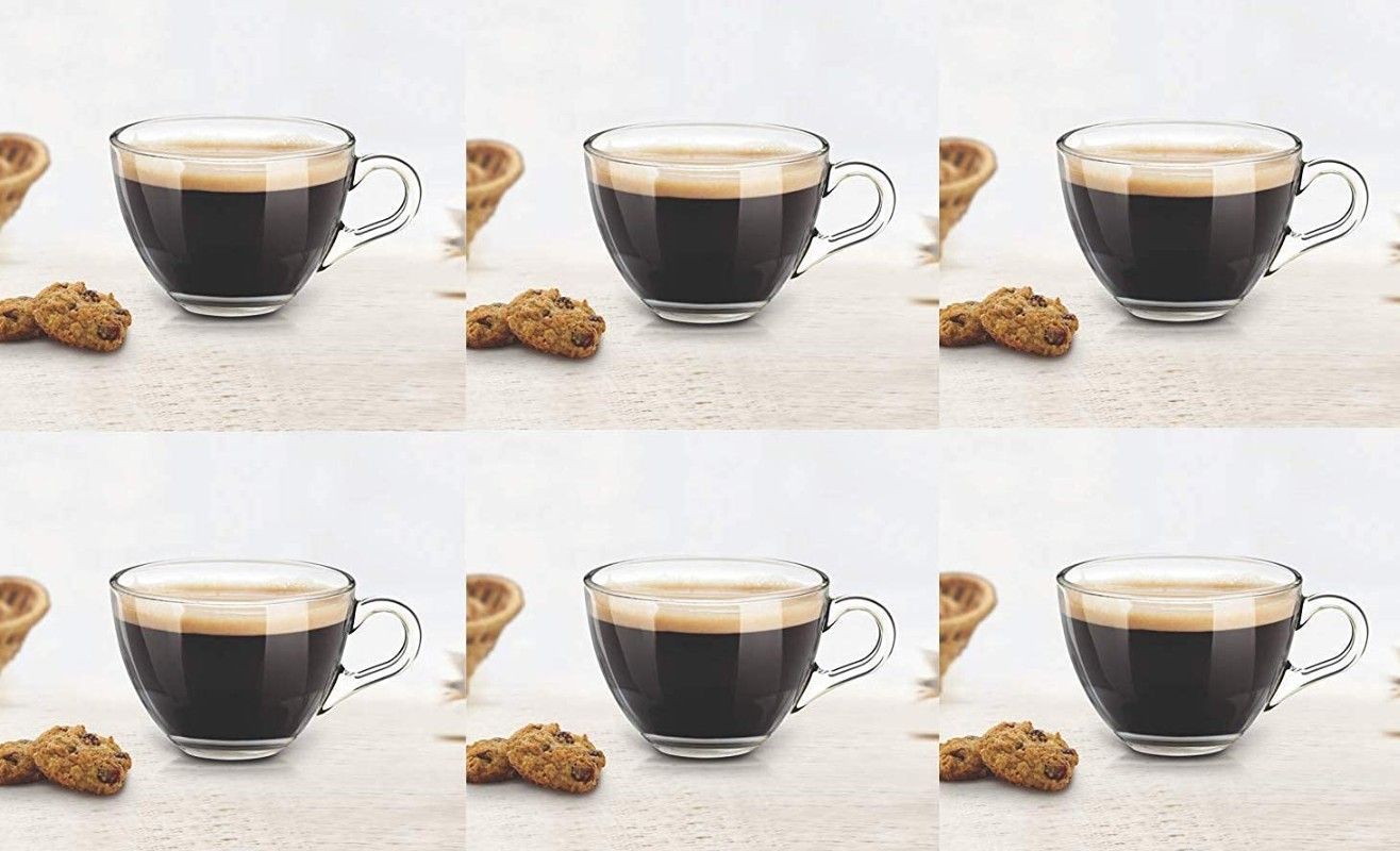 Classic Clear Glass Tea Cups – 190 ml (6-Piece Set)