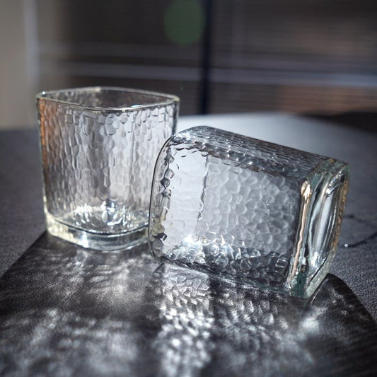 Premium Textured Clear Whisky Glass Tumbler 370 ML