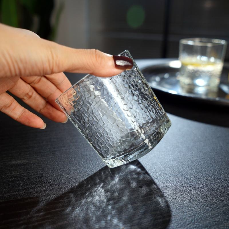 Premium Textured Clear Whisky Glass Tumbler 370 ML