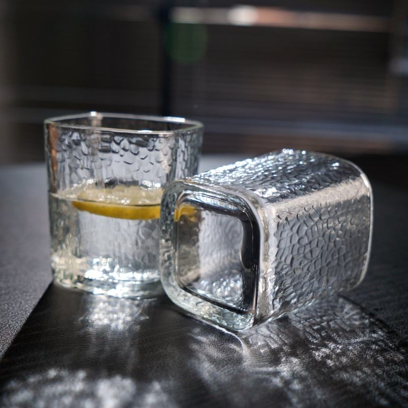 Premium Textured Clear Whisky Glass Tumbler 370 ML