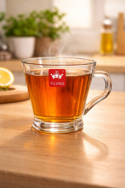 Classic Cross Design Glass Tea Cups – 170 ml (6-Piece Set)