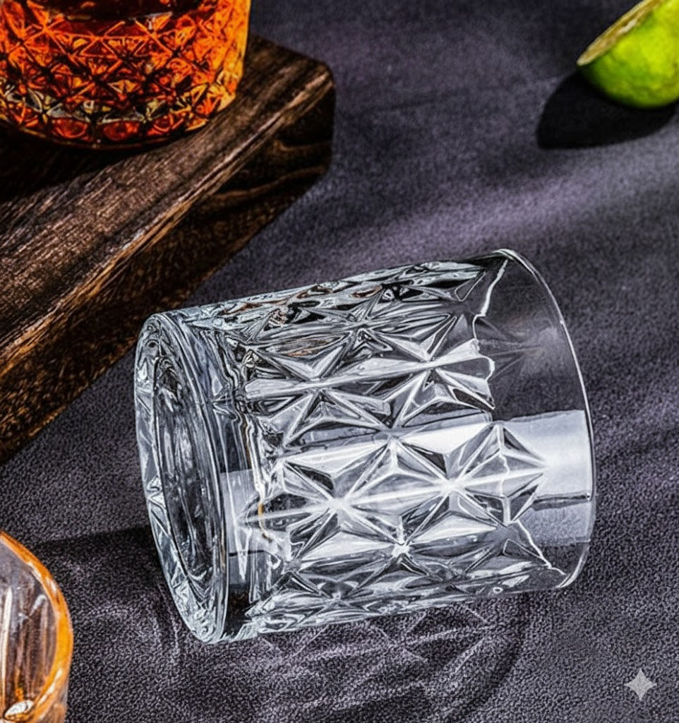 Premium Diamond Cut Clear Juice Glass Tumbler 210 ML