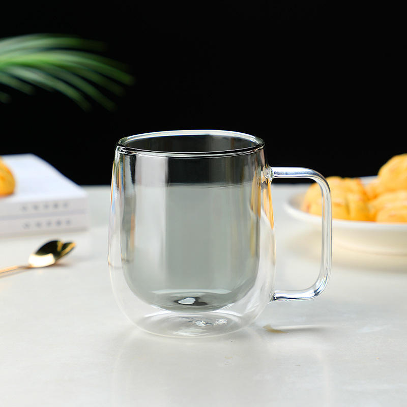 Double Wall Glass Coffee Mug with Handle - 250ml