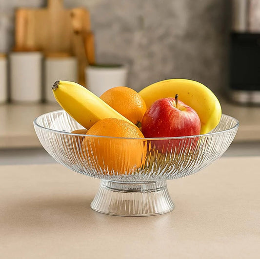 Elegant Glass Fruit Serving Bowl – 10 Inch