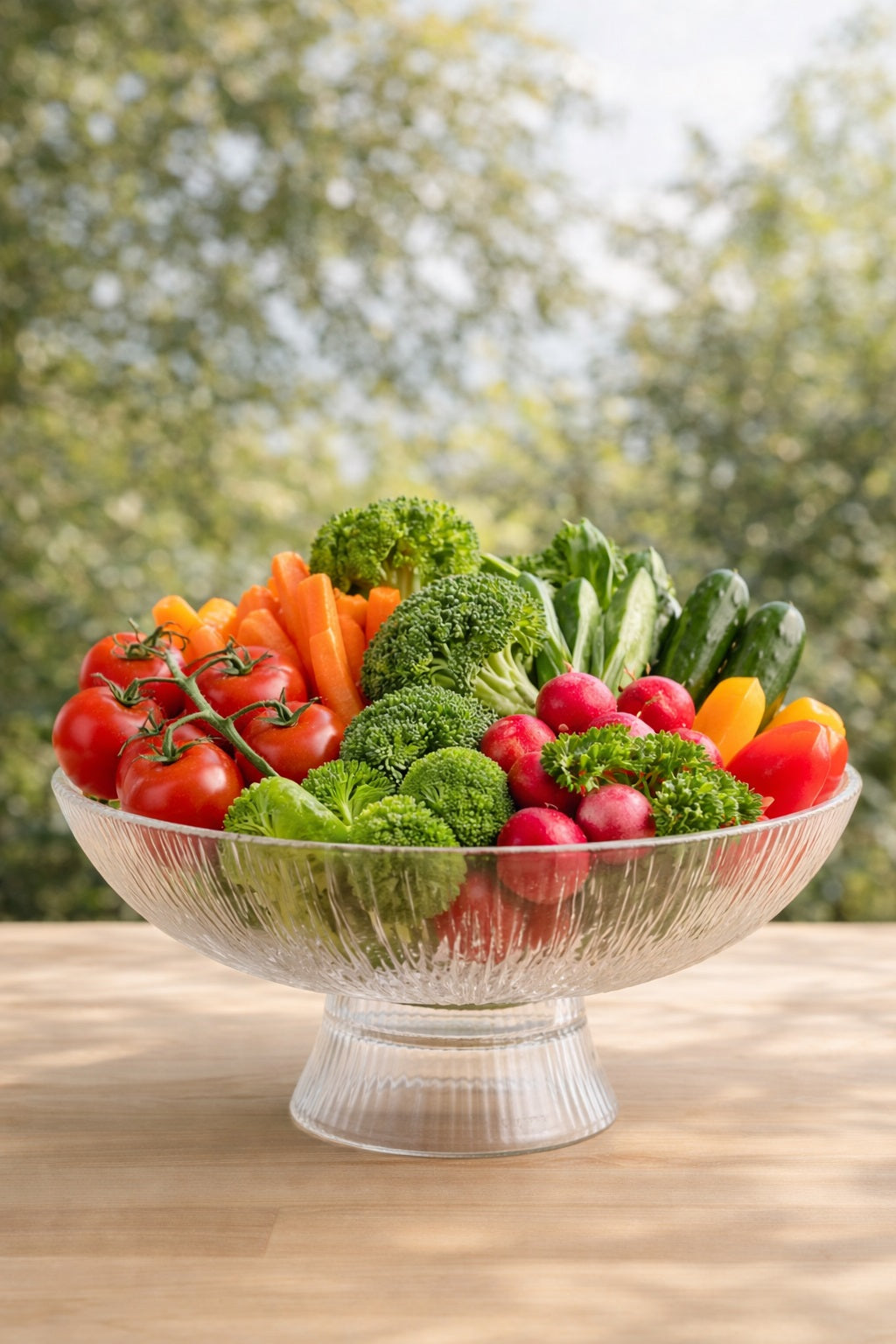 Elegant Glass Fruit Serving Bowl – 10 Inch