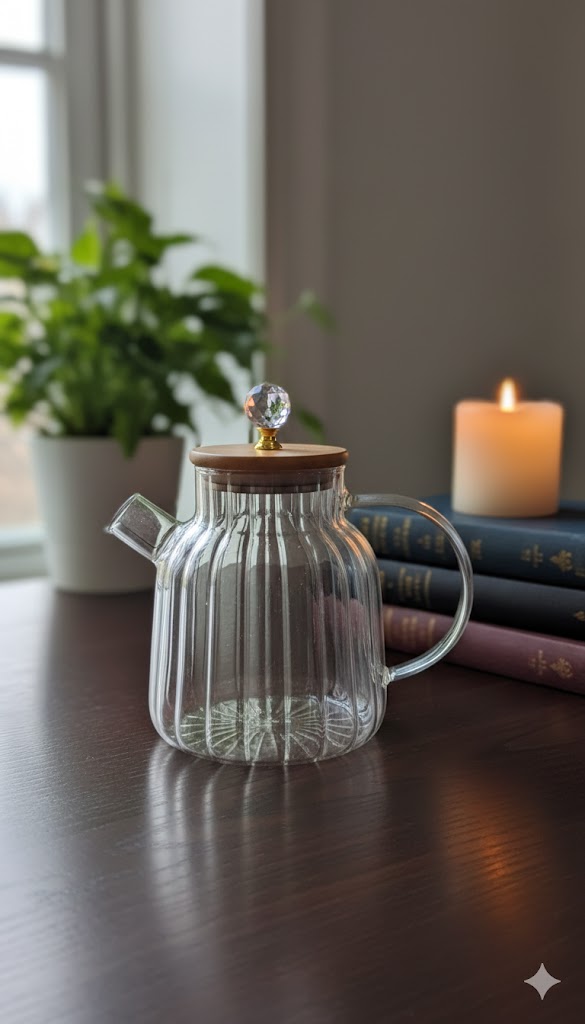 Heat-Resistant Glass Teapot with Diamond-Style Lid - 1.5Ltr