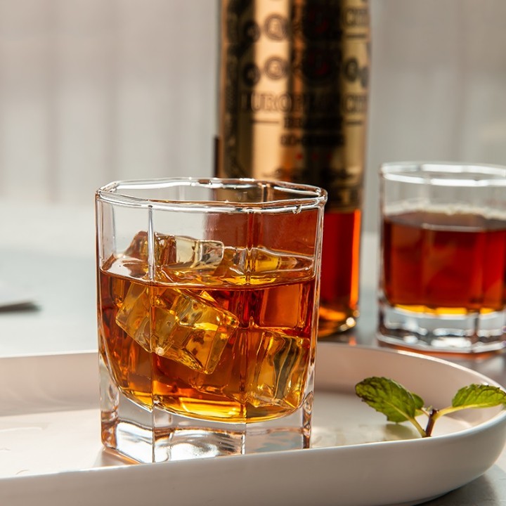 Premium Hexa Cut Whisky Glasses – 180 ml (6-Piece Set)